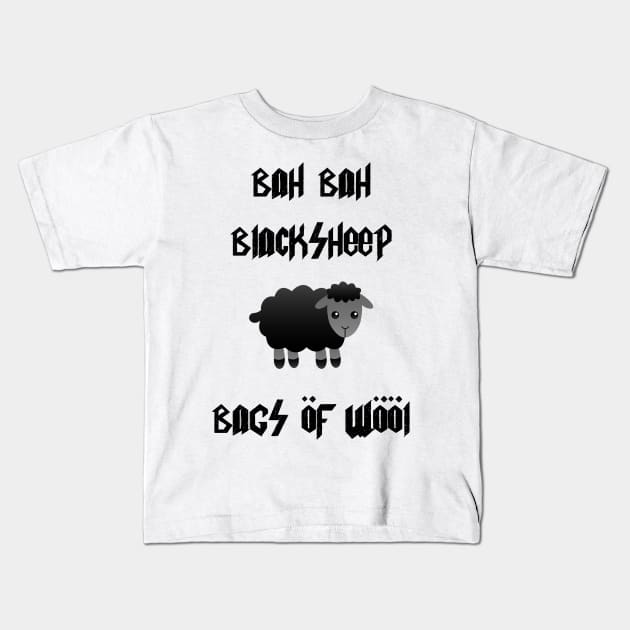 Bah Bah Black Sheep, 2 Kids T-Shirt by cheekymonkeysco